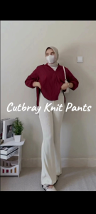 CELANA CUTBRAY KNIT SLIT WANITA PREMIUM Hightwaist Cutbray Knit Pants Terbaru Bisa COD Pilihan Pembeli Terlaris Bayar Ditempat