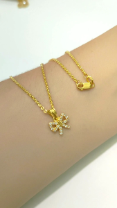 KALUNG NORI UKIR ANAK SET LIONTIN PERAK 925 ASLI LAPIS MAS