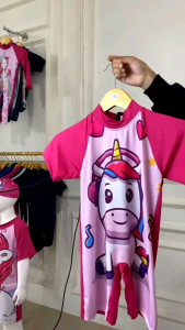Baju Renang Anak Perempuan untuk Usia 1 sampai 9 tahun Motif Karakter Lucu Unicorn