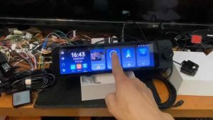 Camera màn hình 10” wifi CarPlay / Andeoid Auto/ AirPlay ốp gương 3 mắt camera ghi hình cho xe ô tô