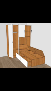Storage bed with cabinet customize for helper room singapore/store room/utility/bomb shelter