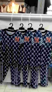 #ชุดเซ็ทเด็ก ชุดเด็ก พิมพ์ลาย NY เสื้อแขนยาว กางเกงขายาว ผ้าไมโคร ใส่สบาย สำหรับเด็กอายุ 5 ปี - 10 ปี