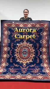 พรมเปอร์เซีย~Aurora~พรม“ออโรร่า”สวย เก๋ สีน้ำเงิน