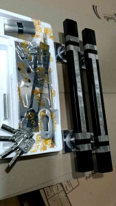 4 biji Handle pintu rumah 1 set Lock silinder body kunci model kotak Grafir gagang pintu rumah kuputarung/tarikan pintu rumah estetik/gagang pintu kamar