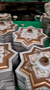 Fitting Lampu Plafon Ornamen Elegan 30cm - Hiasan PVC Tembaga/Cermin/Metalik