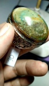 Batu Garut Tua Hijau Ring Temga crom kode 3/30