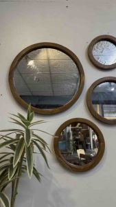 กรอบกระจกวงกลม ไม้สัก มี 4 ขนาด