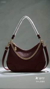 Elva Shop- Women Shoulder Bag Gold Chain Decoration Removable Crossbody Strap Premium PU Leather Ladies Sling Handbag