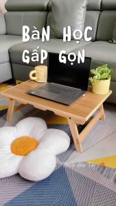 Bàn Gỗ Đa Năng Chân Xếp Gọn - Bàn Học Kiểu Dáng Nhật Bản Chất Liệu Gỗ Thông Cao Cấp- 40x60x30cm.