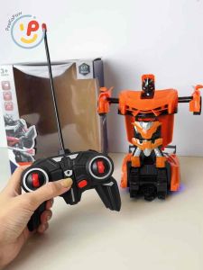 Xe đua điều khiển biến hình robot màu cam có đèn âm thanh 5A-791 PeeKaPaw Toys