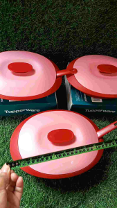 Tupperware 3Pcs Royal Red Blossom Saucy Dish