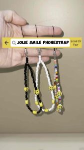 Jolie Smile Beads Phone Strap: Tali Gantungan HP Lanyard Phone Bracelet Charm Senyum Manik