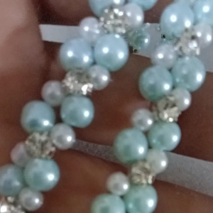 Mutiara Rangkai Baby Blue per 35cm / Payet Mutiara Rangkai