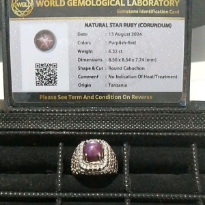 Natural Star Ruby corundum