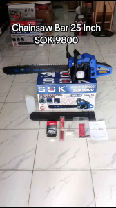 Mesin Senso 25 Inch Bar Baja Rantai OREGON 42 Mata 60CC SOK SOK9800 / Mesin Chainsaw 25 inch 42 Mata Bar Baja / Gergaji Kayu Bar Baja 25 Inch SOK