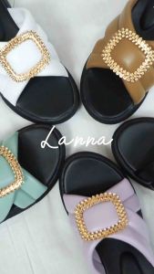 BELLEZA Sandal Wanita Wedges BELEZA LANNA Sendal Cewek Platform Wegdes Bellezza Hak Tinggi 3cm Model Silang 2 Pergi Jalan Santai Rumah Slop Belezza Selop Premium Kekinian Terbaru Shoes Mall Official Store