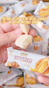 Bánh Xốp Giòn Sữa Chua Vị Sầu Riêng 500g (Khoảng 50 Cái) SUVENO Thiên Thảo - DING DING FOOD
