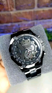 FNGEEN S001 HITAM JAM TANGAN PRIA SIMPEL ELEGANT TANGGAL AKTIF
