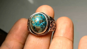 EST. JARI 8 - 9 NATURAL CINCIN BATU AKIK PIRUS PERSIA BADAR PERAK