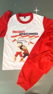 Setelan Anak 17Agustus Celana Panjang Manset Baju Anak Umur 1-10 Tahun Merah Putih