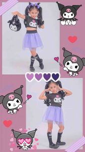 ✓KUROMI & HARLEY QUINN TUTU SKIRT TERNO | HALLOWEEN COSTUME FOR KIDS 1-9 YRS OLD