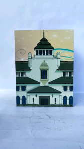 celengan unik jumbo viral Gedung Sate Bandung+kunci gembok Premium 15x15x20