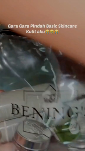 Benings skincare paket Exclusive free pouch dan cream Neutral
