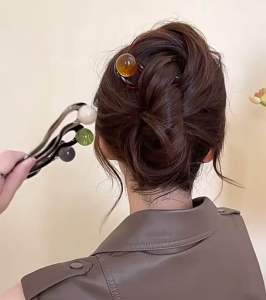 [13cm] Trâm cài tóc chữ U thân cong hạt tròn trâm búi tóc nữ tính kiểu dáng đơn giản trang nhã cho nữ