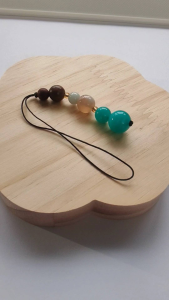 MHU-0041 天河石,樱花玛瑙,翡翠,木质,琉璃隔珠,Amazonite Sakura Agate Jade ,Wood 天然水晶木质葫芦挂件,Natural Crystal & Wooden Gourd Pendant