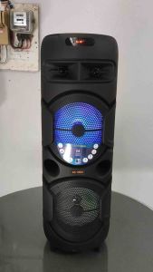 ลำโพงบลูทูธ 8.5 นิ้ว 2 ดอก มีไฟ LED ตามจังหวะเพลง พร้อมไมค์โครโฟนไร้สาย