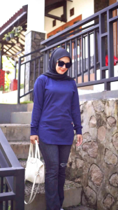 OVAL 08√ JUMBO KAOS ATASAN WANITA MODEL OVAL Lengan Panjang Pakai Rib Deefas Bahan Katun Kombet 20S