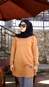 TUNIK POLOS JUMBO 01B√ JAHITAN BELAH PINGGIR TANGAN KERUT PAKAI KARET DAN TUNIK MOTIP LENGAN OBLONG TANPA KARET JAHITAN BELAH PINGGIR