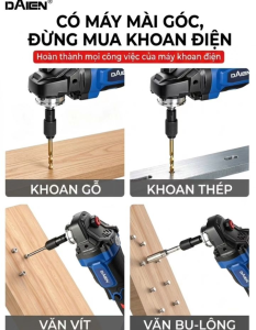 Đầu Nối Chuyển Đổi Máy Mài Góc Sang Lục Giác 1/4 (6.35mm) Ren M10-Biến Máy Mài Góc Thành Máy Khoan Đa Năng
