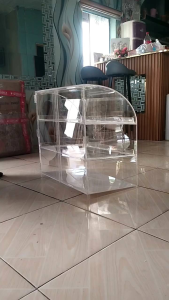 ACRYLIC PASTRY & BREAD CASE/BOX 2-3 Layer Curved front .. Slide door/ Swing door type..