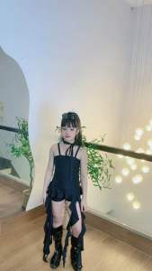 Set áo hai dây và quần đùi kèm dây nơ cho bé gái xinh xắn dễ thương sành điệu phù hợp bé đi chơi học nhảy size 12-35kg