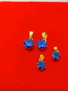 LIONTIN MATA UNGU PERAK 925 ASLI LAPIS MAS