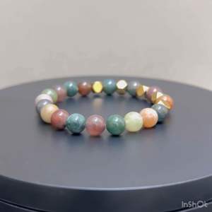 CW Manila - 0SIRIS Wristband - 8mm Fancy Jasper Stones with Truncated Spacers - Stretch Charm Bracelet