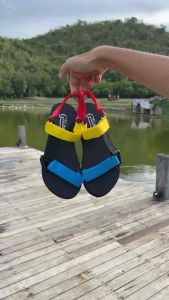 ผ้าที่รู้สึกสันสดใส รองเท้าแตะรัดส้น GD-05 พื้นยาง EVA สามารถปรับระดับได้ สายสามารถเพิ่มลูกค้าเพื่อใส่ลูกค้า ลูกค้ายังสามารถปรับระดับได้