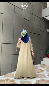 Gamis Lataya Maxy Dress Bahan Cringkle Airflow Gamis polos Bahan Cringkle Premium Polos LD 110 Wanita Busui Friendly | ILZAFA.STORE