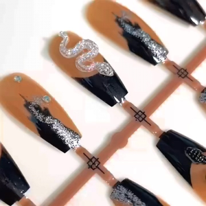 Túi phụ kiện trang trí móng tay charm rắn mix nhiều màu ( túi 50 con )