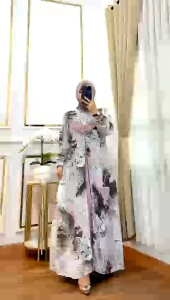 damla id gamis motif simpel kekinian edisi Malaya dress motif terbaru 2024