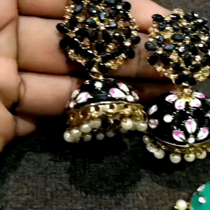 Indian Jewellery Meenakari Floral Jhumka Earrings (WJ-32)