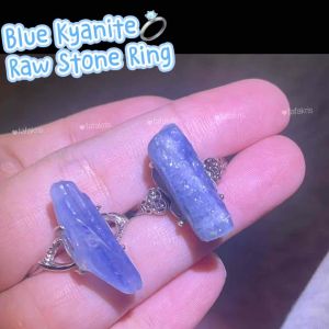 Raw Stone Blue Kyanite Ring Adjustable Ring 蓝晶戒指蓝晶石石原石戒指 Gift For Men