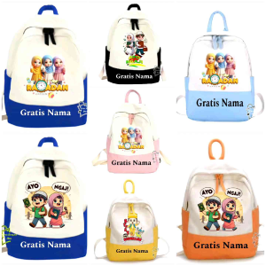 Tas Ransel Anak Sekolah Muslim – Motif Ngaji Bisa Custom Nama