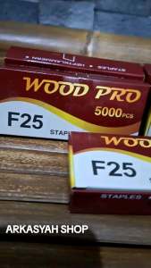 5 PCS WOOD PRO ISI STAPLES MESIN PAKU TEMBAK F25 LURUS MATA AIR NAILER NAIL GUN ANGIN STEPLES F25