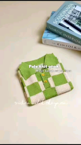 Baju atasan rajut polo kotak premium anak laki-laki perempuan