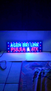 Lampu LED Sign Tulisan Agen BRI Link Pulsa & ATM