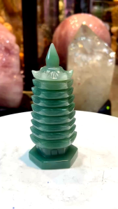 Tháp văn xương thạch anh xanh tự nhiên mang năng lượng dương cao