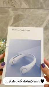 quạt đeo cổ không cánh 360 độ quạt tích điện dùng usb