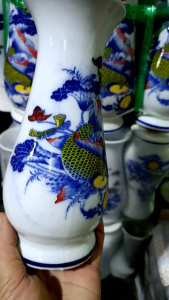 Lọ hoa gốm sứ  nhiều size/Bình cắm hoa họa tiết cá chép hóa rồng